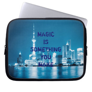 Inspiration Hoffnung Zitat Stadt Nacht Laptopschutzhülle