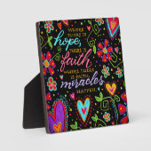 Inspiration Hope Faith Miracles Schwarz Hübsch Fotoplatte (Vorderseite)