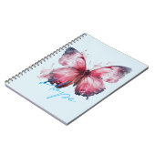 Inspiration Hope Pink Butterfly Notizblock (Linke Seite)