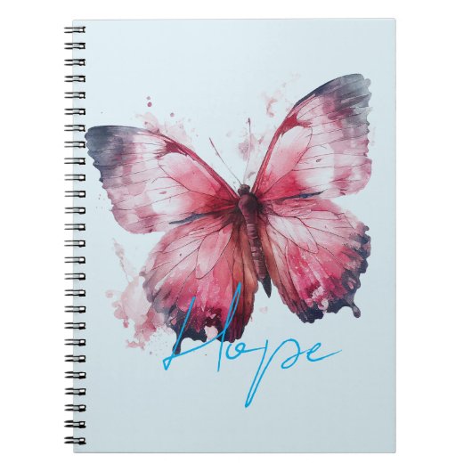 Inspiration Hope Pink Butterfly Notizblock (Vorderseite)