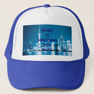 Inspiration hope quote city night background Case- Truckerkappe