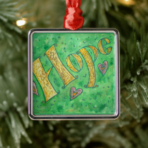 Inspiration Hope Word Art maßgeschneiderte Geschen Ornament Aus Metall