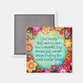 Inspiration Hübsch I Liebe Menschen floral Magnet (Vorderseite/Rückseite)
