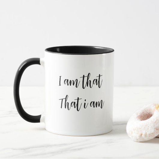 Inspiration "Ich bin das, dass ich bin" Zitat Tasse (Mit Donut)