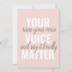Inspiration Ihre Stimme zählt Motivationszitat Feiertagskarte