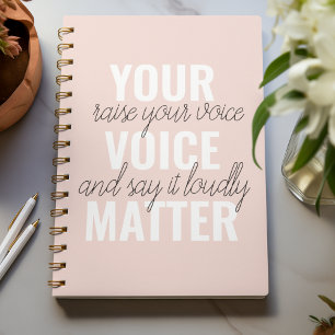 Inspiration Ihre Stimme zählt Motivationszitat Notizblock
