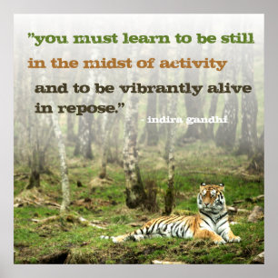 Inspiration Indira Gandhi Zitat w Tiger Inspiriere Poster