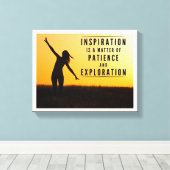 Inspiration ist Geduld und Erforschung Leinwanddruck (Insitu (Holzboden))