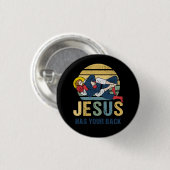 Inspiration Jesus hat Ihren Rücken Jiu Jitsu Retro Button (Vorne & Hinten)