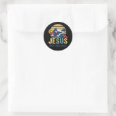 Inspiration Jesus hat Ihren Rücken Jiu Jitsu Retro Runder Aufkleber (Tasche)