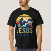 Inspiration Jesus hat Ihren Rücken Jiu Jitsu Retro T-Shirt (Vorderseite)