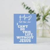 Inspiration Jesus Zitat mit Heartbeat Christlich Postkarte (Stehend Vorderseite)