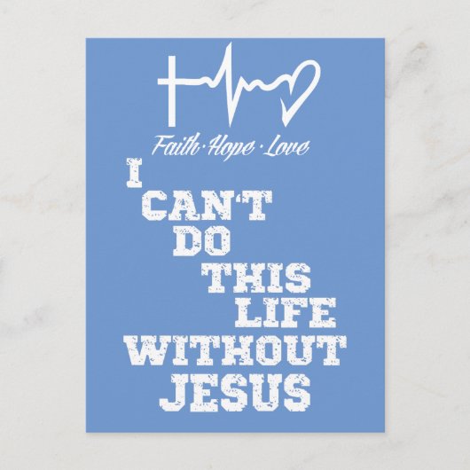 Inspiration Jesus Zitat mit Heartbeat Christlich Postkarte (Vorderseite)