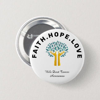 Inspiration Krebs Bewusstsein Tree des Lebens weiß Button