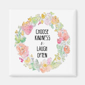 Inspiration & Lachen Blumenmagnet Magnet (Vorne)