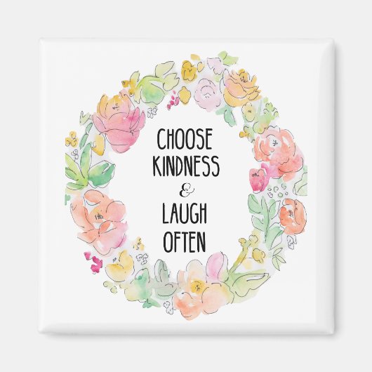 Inspiration & Lachen Blumenmagnet Magnet (Vorne)