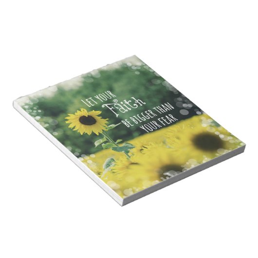 Inspiration: Lass deinem Glauben mehr als Angst Notizblock (angewinkelt)