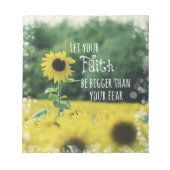 Inspiration: Lass deinem Glauben mehr als Angst Notizblock (Vorderseite)