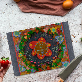 Inspiration Leben ist schöne Zitatblüte Schneidebrett