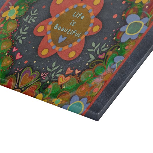 Inspiration Leben ist schöne Zitatblüte Schneidebrett (Ecke)