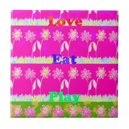 Inspiration Liebe Essen Blume Design Fliese (Vorderseite)