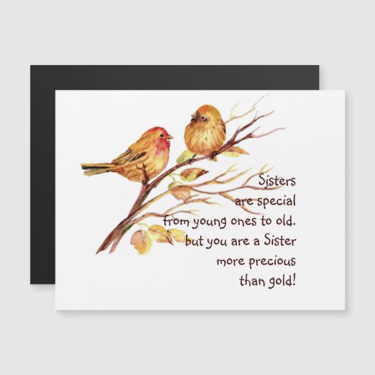 Inspiration Liebe Sister Sprichwort mit Niedlichen Magnetkarte (Vorne/Hinten)