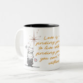 Inspiration Liebe Zitat Tasse in elegantem Gold (Vorderseite Links)