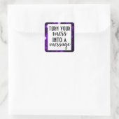 Inspiration; Lila Bokeh Quadratischer Aufkleber (Tasche)