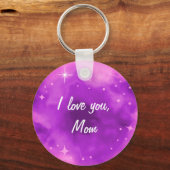 Inspiration Lila Ombre Galaxy-Sternennebel Schlüsselanhänger (Rückseite)