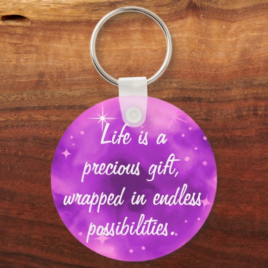 Inspiration Lila Ombre Galaxy-Sternennebel Schlüsselanhänger (Vorderseite)