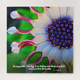 Inspiration Lila Pink Daisy Gott lächelt floral Puzzle