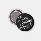 Inspiration Live Liebe Laugh Elegantes, weißes Skr Magnet (Vorderseite/Rückseite)