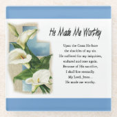 Inspiration machte er mich wert glasuntersetzer (Vorderseite)