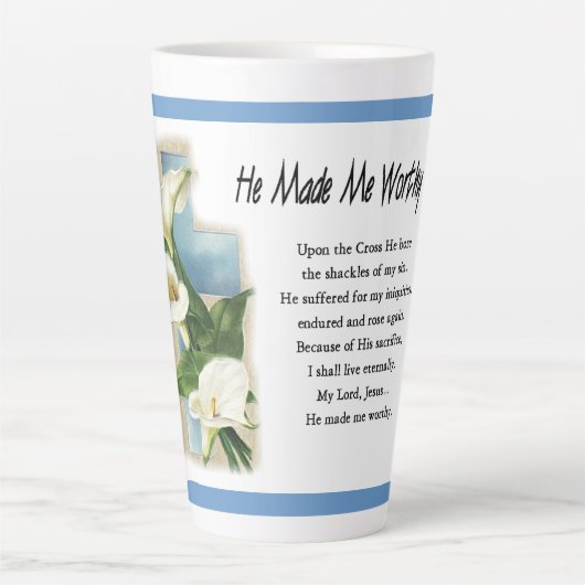 Inspiration machte er mich wert milchtasse (Vorderseite)