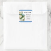 Inspiration machte er mich wert quadratischer aufkleber (Tasche)