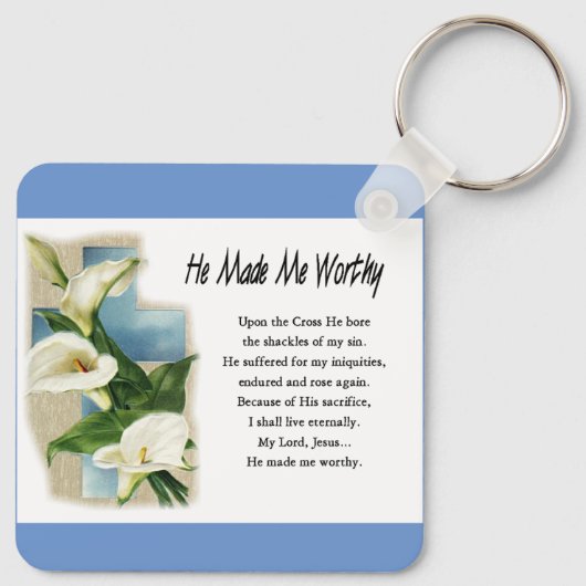 Inspiration machte er mich wert schlüsselanhänger (Rückseite)