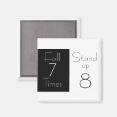 Inspiration Magnet "Fall Sieben Mal, Stand up E (Vorderseite/Rückseite)