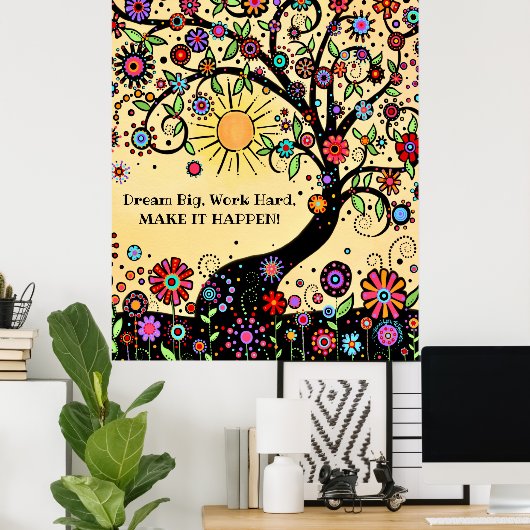 Inspiration "Make it Fappen" Spaß Tree Klasse Poster (Heimbüro)