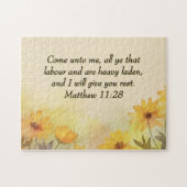 Inspiration Matthew 11:28 Gelbe Blüte Puzzle (Horizontal)