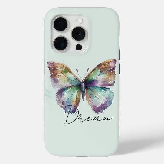 Inspiration Minze Aqua Blue Dream Butterfly Case-Mate iPhone Hülle (Rückseite)