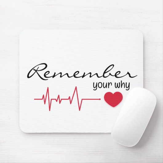 Inspiration mit rotem Herzschlag Mousepad (Mit Mouse)