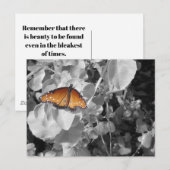 Inspiration Monarch Butterfly Foto Schwarz-weiß Postkarte (Vorne/Hinten)