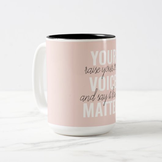 Inspiration - Motivationsangebot für Ihre Stimme Zweifarbige Tasse (Vorderseite Links)