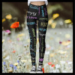 Inspiration Motivierend Black and Pastel Yoga Leggings<br><div class="desc">Inspirative und motivierend schwarze Mode/Yoga-Leggings! Die Redewendungen sind in Weiß und Pastellgelb, Blau, Grün und lila. Zu den Redewendungen zählen "Enjoy Life", "glauben", "Relax", "Be Happy", "reflektieren", "Perstrong" und vieles mehr - und Sie können sie einfach personalisieren! "Mode-Fitness und Fitness-Kleidung". Entsprechendes Tanktop-Element #256061501294447827. Alle Rechte vorbehalten © 2017 Alan &...</div>