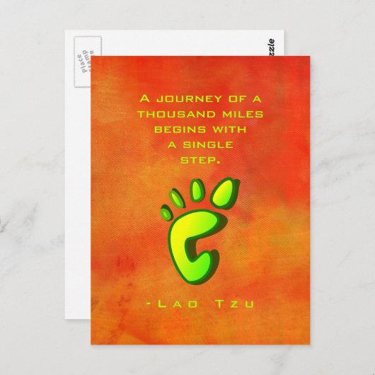 Inspiration Motivierend Weisheit von Lao Tzu Postkarte (Vorne/Hinten)
