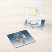 Inspiration Navy Blue Ombre Dream Catcher Rechteckiger Pappuntersetzer (Vor Ort)