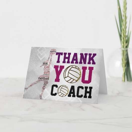 Inspiration Netball Coach Dankeschön Karte (Vorderseite)
