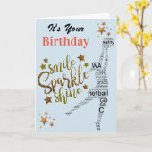 Inspiration Netball Geburtstag Karte (Gelbe Blume)