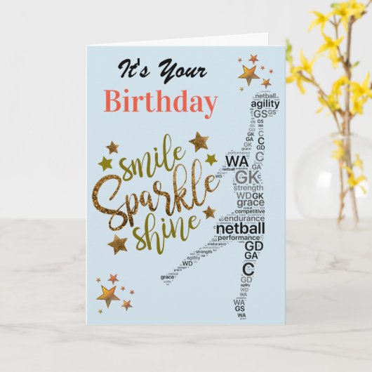 Inspiration Netball Geburtstag Karte (Gelbe Blume)