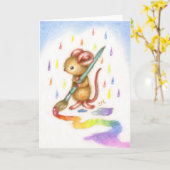 Inspiration - Niedliche Maus-Kunstkarte Karte (Gelbe Blume)